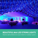 Jingle Jollys 800 LED Christmas Icicle Lights White and Blue - Coll Online