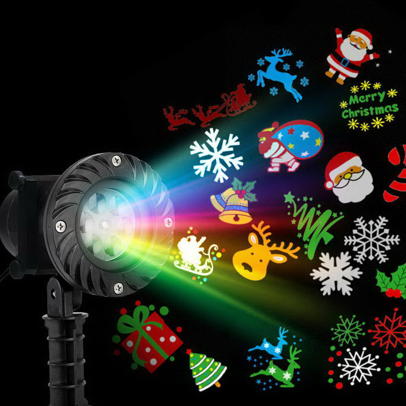 Jingle Jollys Pattern LED Laser Landscape Projector Light Lamp Christmas Party - Coll Online