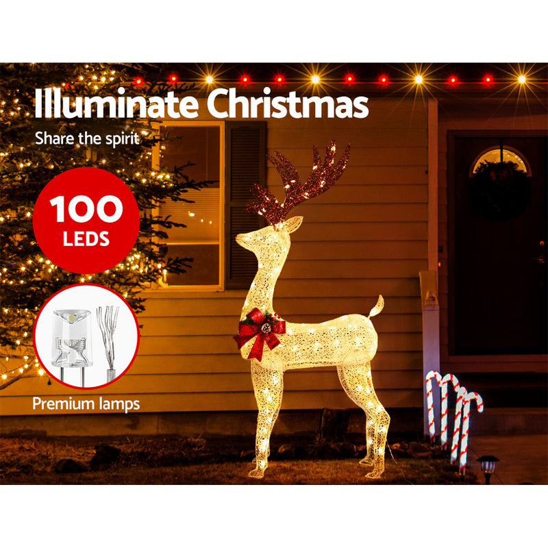 Christmas Lights Motif LED Rope Reindeer Waterproof Outdoor