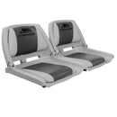 Seamanship Set of 2 Folding Swivel Boat Seats - Grey & Charcoal - Coll Online