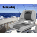 Seamanship Set of 2 Folding Swivel Boat Seats - Grey & Charcoal - Coll Online