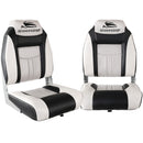 Seamanship Set of 2 Folding Swivel Boat Seats - Grey & Black - Coll Online