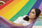 Single Size Cotton Mexican Hammock in Rainbow Colour - Coll Online