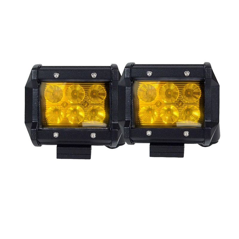 2x 4inch Flood LED Light Bar Offroad Boat Work Driving Fog Lamp Truck Yellow - Coll Online