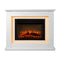 Devanti 2000W Electric Fireplace Mantle Portable Fire Log Wood Heater 3D Flame Effect White - Coll Online