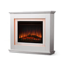 Devanti 2000W Electric Fireplace Mantle Portable Fire Log Wood Heater 3D Flame Effect White - Coll Online