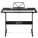 Alpha 61 Keys Electronic Piano Keyboard LED Electric w/Holder Music Stand USB Port - Coll Online