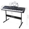 Alpha 61 Key Lighted Electronic Piano Keyboard LCD Electric w/ Holder Music Stand - Coll Online