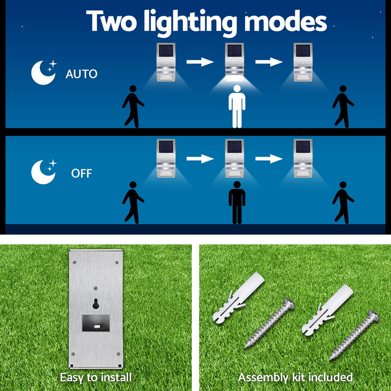 Set of 4 LED Solar Powered Sensor Light - Coll Online
