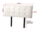 PU Leather Double Bed Deluxe Headboard Bedhead - White