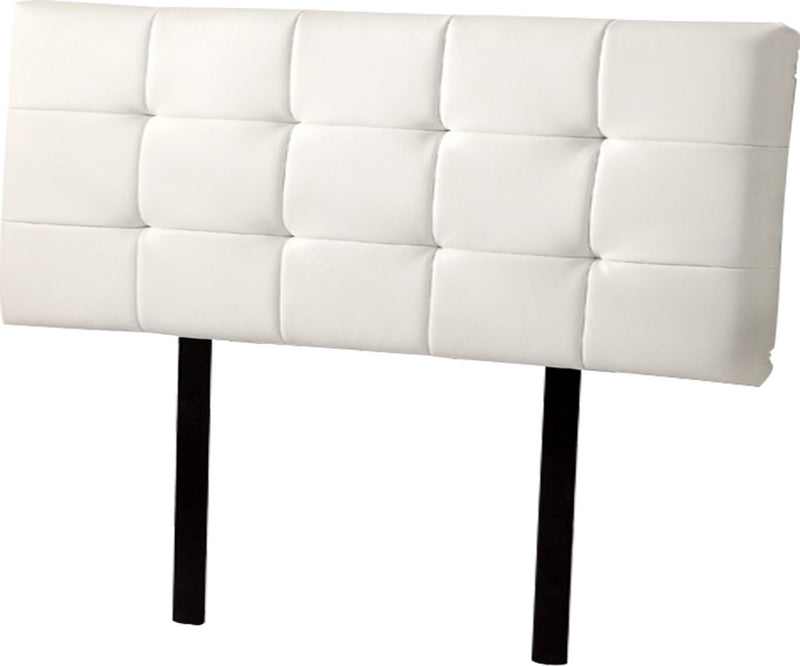 PU Leather Double Bed Deluxe Headboard Bedhead - White