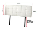 PU Leather King Bed Deluxe Headboard Bedhead - White