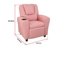 PU Leather Kids Recliner with Drink Holder